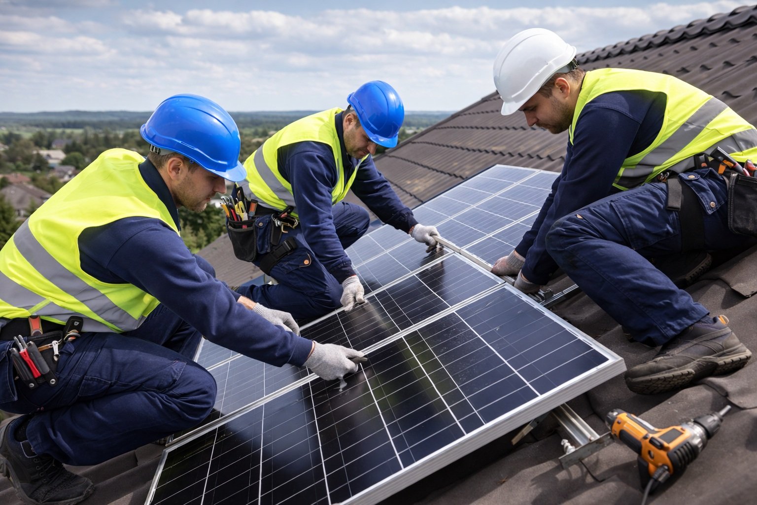 Ekipa monterów fotowoltaiki